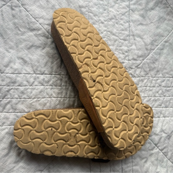 Birkenstock Madrid Tan Leather Sandals with Gold Buckles - Picture 3 of 6